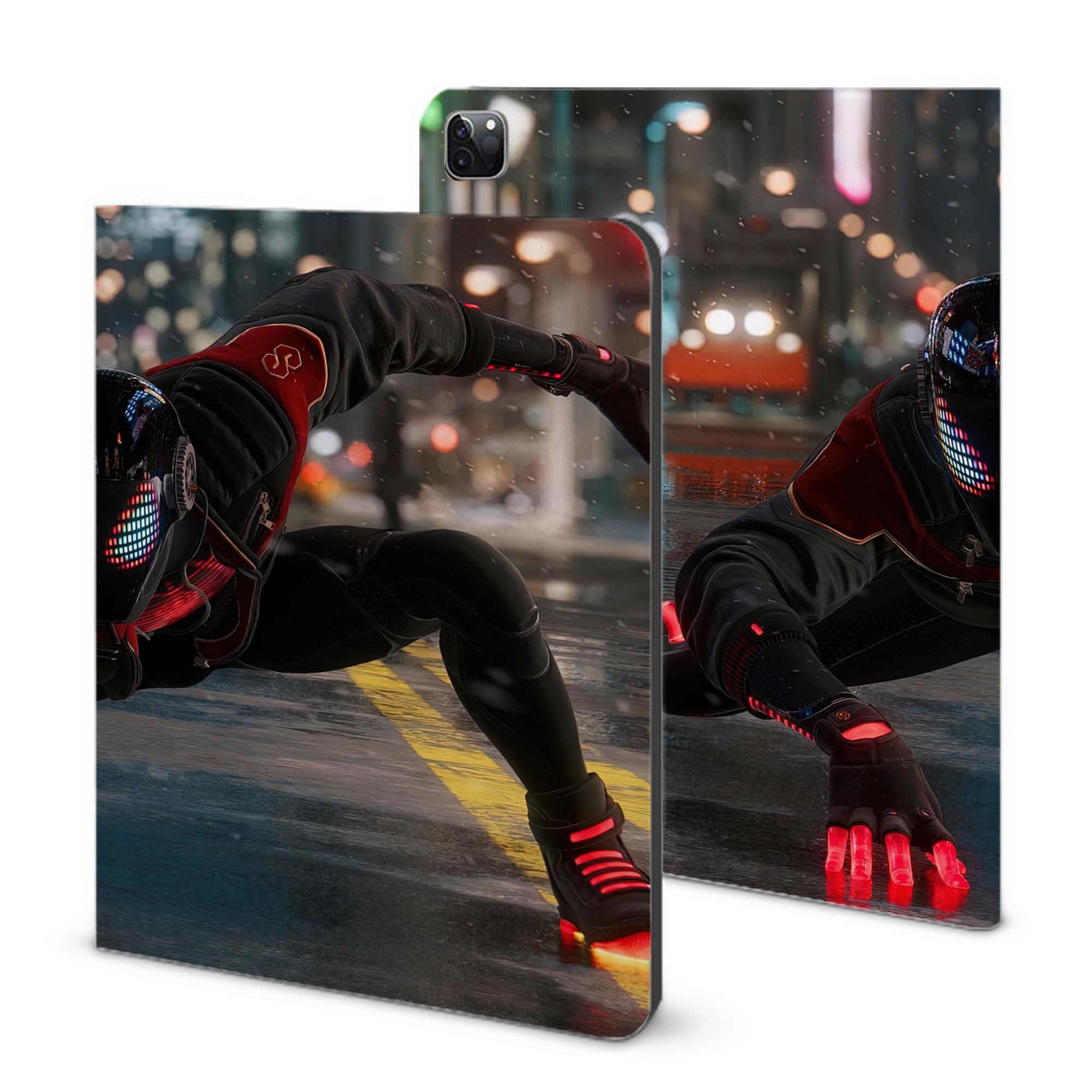 （画像用） Spider Man スパイダーマン IPad ケース ブック型 PUレザー TPU 耐衝撃 軽量 薄型 ペン収納なし 全面保護 IPad 各モデル対応